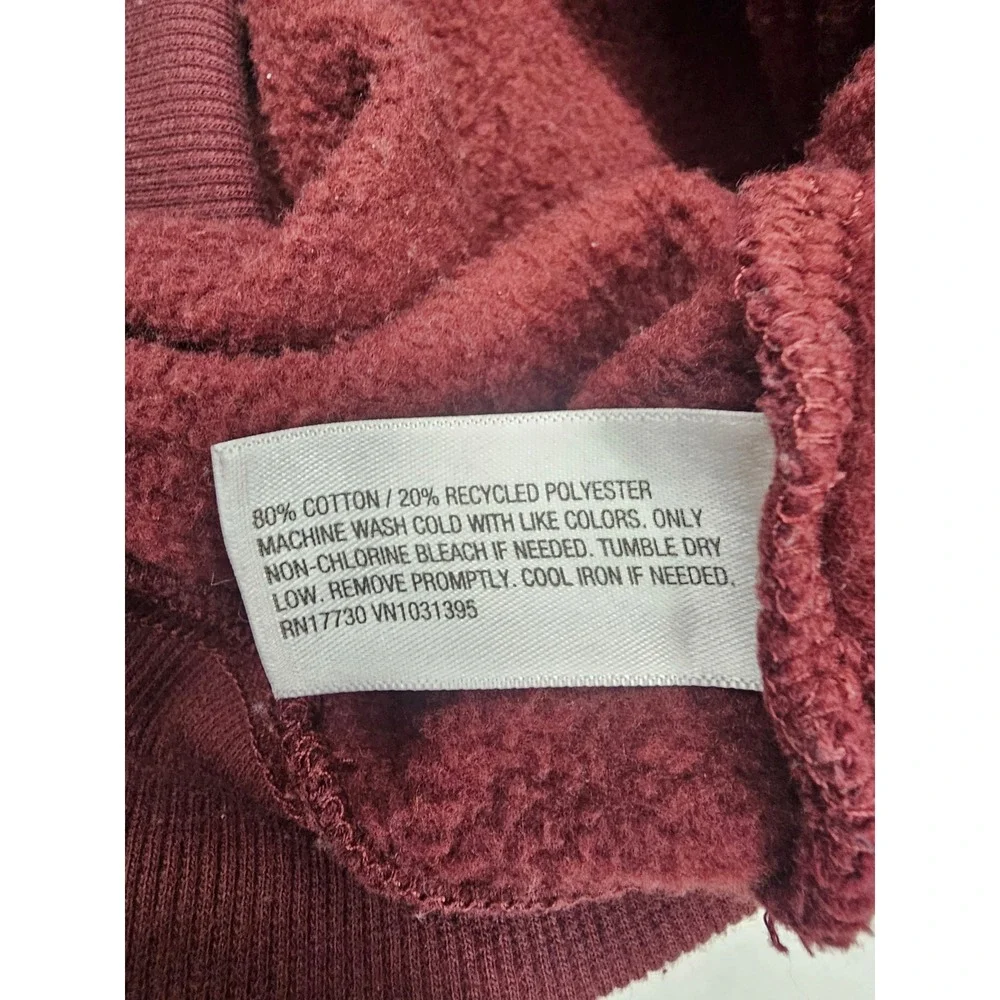 Wild Fable Burgundy Off The Shoulder Sweatshirt Maroon Fleece‎ Pullover S - Picture 4 of 7